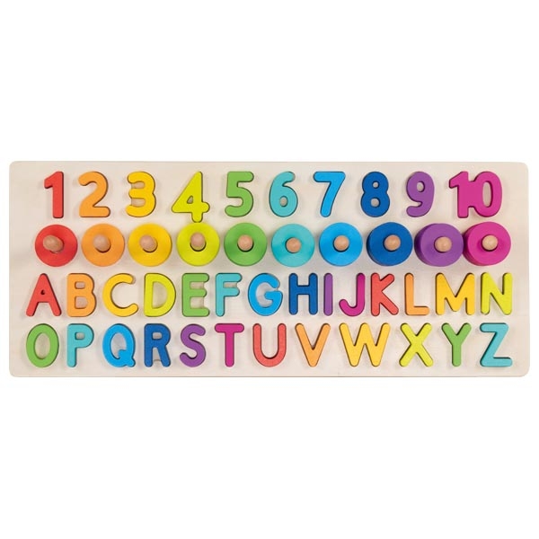 Alfanumerické drevené puzzle značky Goki