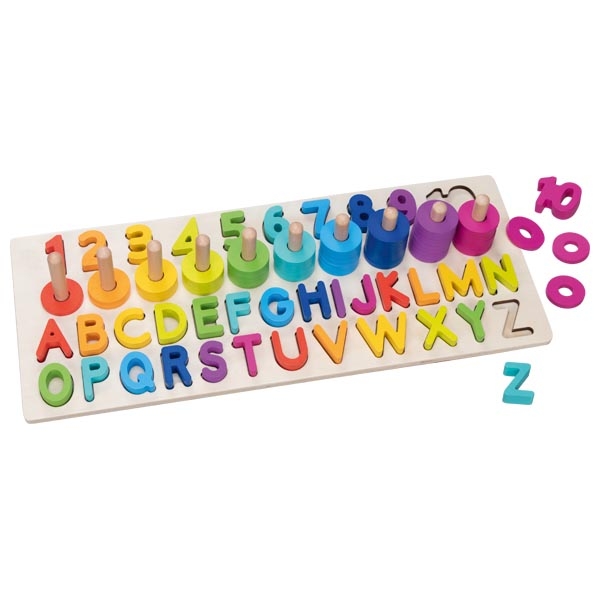 Alfanumerické drevené puzzle značky Goki