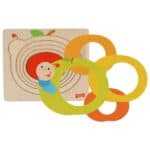 Viacvrstvové puzzle húsenica v jabĺčku značky Goki